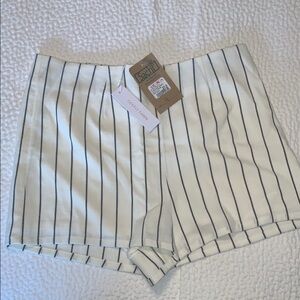 Gentle Fawn White Striped Women's Shorts